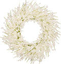 24 Inch Artificial White Forsythia Flower Wreath, Silk & Paper Bridal Floral Wreath for Front Door, Elegant Winter Wedding & Spring Summer Decor, All Season Farmhouse Porch Wall Decor