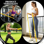 16-Pcs Resistance Bands Set - Premium Elastic Workout Bands for Home Gym, Strength Training, Yoga & Physical Therapy