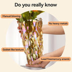 CEMABT 9.5inch 3.4 lb Glass Vases for Flowers Unbreakable Thickened Morden vase for Tables Centerpieces,Colorful,Vintage and Clear Rose Large Flower vases for Bouquet Unique Gifts（Gold）