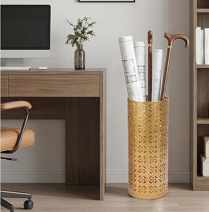 Metal Umbrella Stand with Coating and Nonslip Base for Home Offices Entryway Walking Stick Umbrella Storage