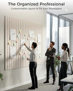Aothia 12-Pack Felt Bulletin Board Tiles 48"x36", Modular Pin Board for Smooth Walls, Cork Board Alternative for Notes & Photos, 0.35" Thick, 70 Adhesive Tabs & 40 Pins, Oatmeal