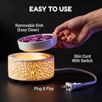 Electric Wax Melt Warmer with Warm Light, 3-in-1 Ceramic Candle Warmer Large Dish Scented Wax Melter Essential Oil Burner for Home Aromatherapy, White
