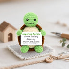 DAFURIET Positive Crochet Turtle Gifts for Women: Handmade Funny Crochet Animal Gifts for Birthdays, Valentine's Day, New Year, Thanksgiving, and Easter – Cheering Up Men, Friends and Coworkers