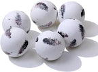 Set of 6 Decorative Orbs for Centerpiece Bowls for Dining Table Centerpiece Decor - 2.6in Feather Pattern Orb - Coffee Table Decor Ball - Bowl Excluded