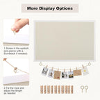 Thboxes Cork Board with Linen, 30" x 20" Double-Sided Bulletin Board Corkboard for Wall Picture Display Framed Vision Boards for Home Office School Pin Boards with 20 Pushpins &10 Clips
