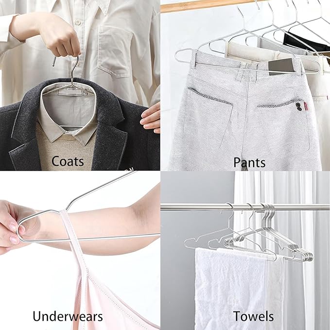Wire Hangers 20 Pack Clothes Hangers Heavy Duty Metal Coat Hanger Stainless Steel Thin Hangers 16.5 inch