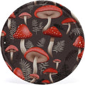 Wall Picture, with Red Mushrooms Printed Circular Iron Hanging Picture,Wall Art Decor,Home for Bedroom Living Room Bathroom Decor,Iron Painting 11.8X11.8 in