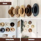 2.8 Inch Hat Hooks for Wall - (8 Pack) Cowboy Hat Rack, Strong Adhesive Cap Holder, Organizer for Baseball Caps, Western Room Decor - Clear