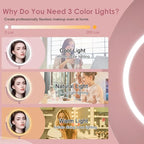 DEIOVWXS Makeup Mirror, 3000mAh Rechargeable Double-Sided Magnifying Vanity Mirror with 3 Colors, 1X/10X, Adjustable Brightness, Gifts for Mom, Mothers Day, Women, Wife, Girls, Dorm Room Essential