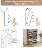 Shoe Cabinet with 3 Flip Drawers & 2 Drawers,Freestanding Shoe Storage Cabinet for Entryway,Farmhouse Narrow Slim Organizer Rack for Foyer,Hallway,Grey