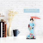 IMIKEYA Japanese Geisha Kimono Doll Collectible Figurines Traditional Craft Desktop Ornaments for Home Restaurant Table Decors