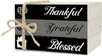 Decorative Books For Home Decor, Wood Book Stack For Table Decor, Thankful Grateful Blessed Decoration Books For Living Room Bookshelf Office, Thanksgiving Farmhouse Stacked Books Decoration (L80)