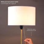 O’Bright Ted - Drum Shade Standing Lamp, Pull Chain Switch, E26 Socket, Modern Minimalist Design, Simple Floor Lamp for Living Room, Bedroom, Office, Antique Brass