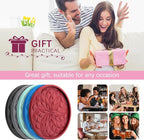 ME.FAN Silicone Coasters with Holder,[6 Pack] Drinking Coasters - Cup Mat for Hot or Cold Drinks, Thickened, Non-Slip, Non-stick,Deep Tray Pale Mauve