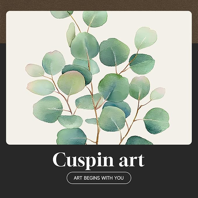 Framed Sage Green Botanical Wall Art for Bedroom, Modern Farmhouse Boho Plant Artwork for Walls, Minimalist Green White Leaf Pictures for Living Room Kitchen Dining Room Office Wall Decor, 12x16 Inch