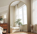 Dewfig Arched Full Length Mirror, 71"*30" Large Floor Mirrors, Full Body Mirror for Leaning or Hanging, Standing Mirrors for Bedroom, Living Room,Dressing Room, Aluminum Alloy Frame, Gold