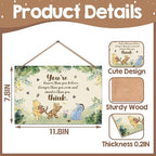 Hatzelou 1PCS Winnie Quotes Baby Shower Sign, the Pooh Wall Hanging Sign, You're Braver Than You Believe Wall Gifts, Perfect for Nursery Home Bedroom, Baby Shower Party Supplies