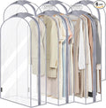 BALEINE 40'' Clear Garment Bags, 10.5'' Wide PEVA Suit Bag for Closet Clothes Dresses Suit Coats Storage (Clear, 6PK)