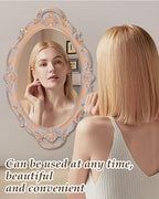 XPXKJ Vintage Gold Mirror Tray Vanity Tray for Dresser Perfume Storage Decorative Mirrored Glass Tray Coquette Room Decor, Bedroom, Bathroom Oval Antique Serving Makeup Organizer