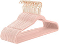 MIZGI Premium Velvet Hangers (50 Pack) Heavy Duty - Non Slip Felt Hangers - Blush Pink - Rose Gold 360 Degree Swivel Hooks,Space Saving Clothes Hanger,Durable Strong Hanger for Suits,Coats,Dress