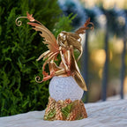 Resin Fairy Statue with Light, Hand-Painted Angel Figurine Graceful Fairy Sculpture Elegant Fantasy Decor for Bookshelf, Mantel, Bedroom, Coffee Table, Thoughtful Gift for Women, Girls