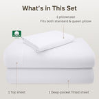 California Design Den XL Twin Sheets Set - Luxury 600 Thread Count 100% Cotton Sateen, Twin XL Sheet Set with All Around Elastic for a Snug Fit, Hotel Quality Bedding - White