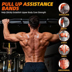 Pull Up Assistance Bands - Adjustable Heavy Duty Resistance Band for Pull Up Bar with 4 Assist Bands, Dual Footrests, Resistance Bands for Ｗorking Out, Strength Training, Home Gym