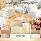 2 Pack Space Saving Comforter Storage Bag with Handle, 3-Layer Compression Blanket Storage Bags Adjustable In 3 Sizes (142L, 107L, 71L), Washable Bedding Organizer For Pillow Duvet Clothing Plush Toy