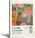 Abstract Yayoi Kusama Posters Japanese Wall Art Vintage Tokyo Aesthetic Prints Yayoi Kusama Inspired Japanese Gallery Wall Art for Stylish Room Bedroom Living Room Decor 20x30in Framed