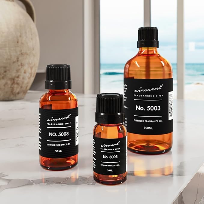 AirScent Coco-Inspired Diffuser Oil - No. 5003 Perfume Dupe - Premium Fragrance Oil Blend for Ultrasonic and Waterless Diffusers and Crafting - 10 ml, 0.34 fl oz Glass Bottle with Dropper