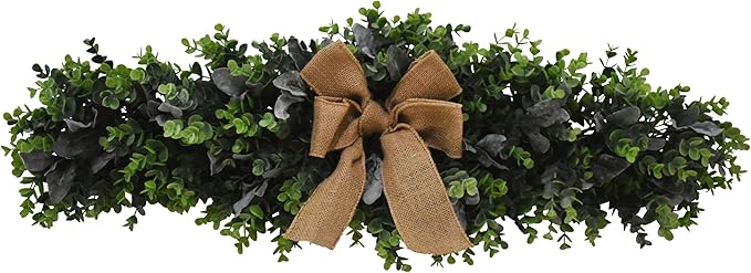 v-max 32" Boxwood Lamb's Ear Swag with Burlap Ribbon
