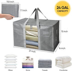 BALEINE 8-Pack Oversized Moving Bags with Reinforced Handles, Heavy-Duty Storage Tote Moving Supplies for Packaging, Camping (Gray w/Window, 8-Pack)