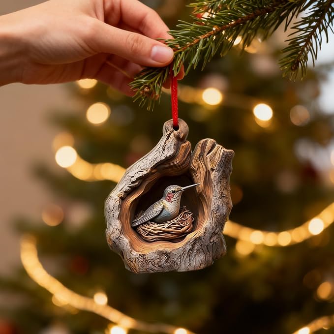 Forest Animal Christmas Ornaments,3D Hummingbird Christmas Tree Ornaments,Funny Forest Animal Ornaments for Hanging Decoration Gift for Animal Lovers & Easter Basket Stuffers