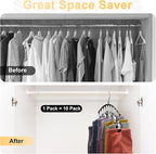 Legging Organizer for Closet, Metal Yoga Pants Hangers 1 Pack w/10 Clips Holds 10 Leggings, Space Saving Hanging Closet Organizer w/Rubber Coated Closet Organizers and Storage, Black