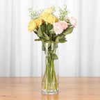 WGVI Quality Thick Weighted Clear Cylinder Glass Vases, 4" W x 12" H, Flower Arrangement Floating Candle Holders Wedding Centerpieces Terrarium Planter Floral Storage Container, Bulk Wholesale, 6 Pcs