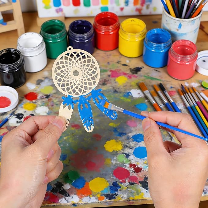 Wood Dream Catcher Ornament: 40pcs Mini Dreamcatcher Arts Craft Hanging Nursery Bedding Room Decorations Car Wall Catchers Kit
