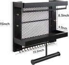 Pinzoveco Hanging Jewelry Organizer Wall Mounted With Wall Jewelry Organizer Holder For Necklaces Bracelet Earrings Ring (Black)