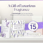 15 Pack Sachets for Drawers and Closets, Scented Sachets for Drawers, Closet Freshener Sachet for Drawers to Refresh Any Space, Sachet Bags, Scented Drawer Fresheners for Dresser, Lavender