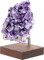 Hipiwe Display Stand Easel with Adjustable Metal Arms Wooden Base Rock Display Easel Holder for Fossil Coral Geodes Rock Mineral Agate Plate Seashell and Small Collectibles,2.6"x2.6"x4.2"