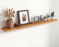 Marsmiles 72 inch Floating Shelves for Wall Solid Elm Wood Wall Mounted Shelves|Rustic Long Floating Shelves with Invisible Bracket for Bathroom Kitchen|Rounded Edge|Natural, 1 Pack