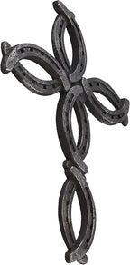 Deleon Collections Decorative Horseshoe Wall Cross - Rustic Spiritual Art Sculpture