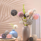Patelai 36 Pcs Wicker Rattan Balls Decorative Balls for Vase Centerpiece Bowls Orbs Filler for Home Decor,4 Sizes(White, Pink, Light Grey, Dark Grey,2.4'',2'',1.6'',1.2'')