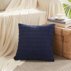 Fancy Homi 4 Packs Decorative Throw Pillow Covers for Living Room Couch Bed, Modern Farmhouse Boho Home Décor Accent Cushion Case, 22" x 22", Navy Blue