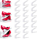 20PACK Shoe Slots Organizer for Closet,Adjustable Shoe Rack Holder Shoe Space Savers Double Layer Stack Shoe Racks for Closet Organization(Transparent)