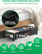 2Pack Under Bed Storage with Wheels, 58L XXL UnderBed Shoe Storage Containers, Clothes Organizer & Bedroom Furniture Organizers, Foldable Home Storage Bins for Bedroom Organization - Classic