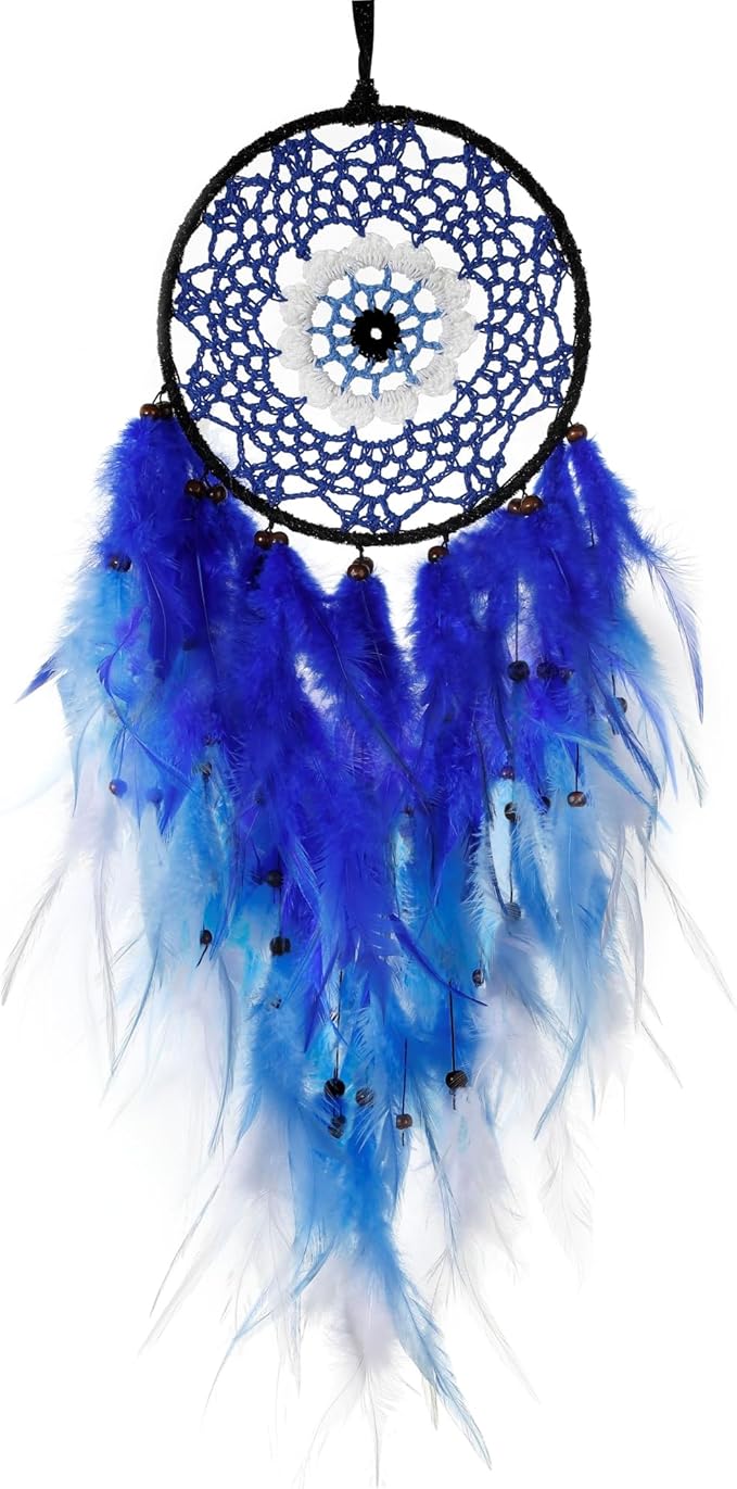 Holmgren Evil Eye Dream Catchers - Blue Dreamcatcher for Bedroom, Evil Eye Wall Art for Home Decor Hanging Ornament, Good Luck Gifts for Family