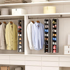 Lifewit Closet Shoe Organizer Hanging 8 Section, Collapsible Closet Organizers and Storage for Shelf, Shoe Hanger for Wardrode, Dorm, 11.8" L X 5.9" W X 41.1" H, Gray