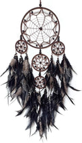 Large Dream Catcher Wall Decor Black Dream Catchers with Wooden Bead Handmade Feather Dreamcatcher Wall Hanging Ornament for Bedroom Living Room Home Decor