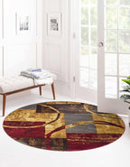 Unique Loom Barista Collection Area Rug - Kouillou (10' Round, Multi/Brown)