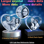 3D Photo Crystal, Personalized Gifts for Father Dad Husband, Grandpa,Unique Gift for Dad from Daughter Son,Custom Birthday,Anniversary,Memorial,Couples Gifts